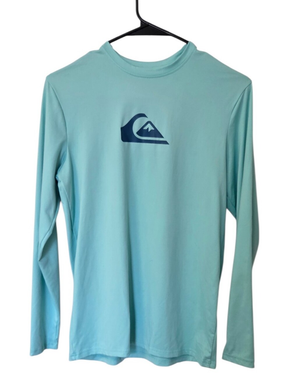 Quiksilver Boys XL 16 Aqua Long Sleeve Rash Guard UPF 50+ Surf Swim Shirt